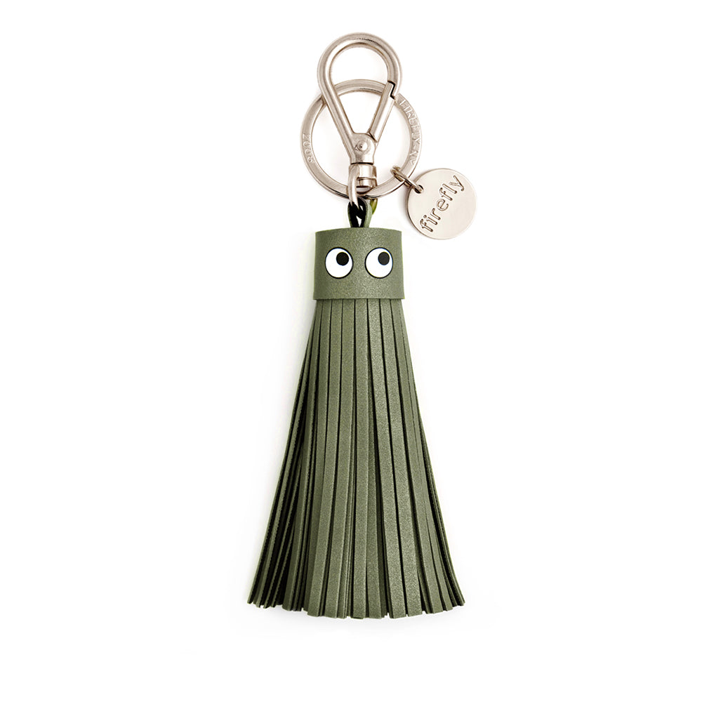 Firefly Reflectors - Olive "Eye See You" Soft Tassel Reflector Bag Charm