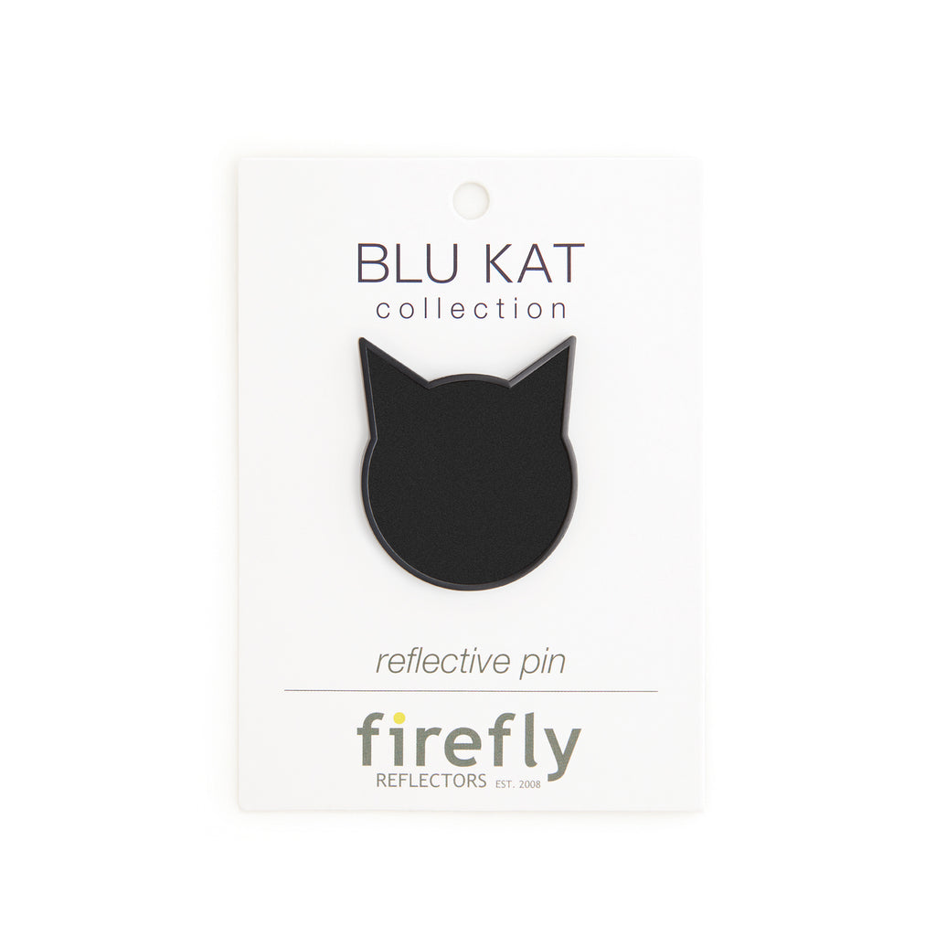 Firefly Reflectors - BLU KAT Cat Reflective Black Metal Pin
