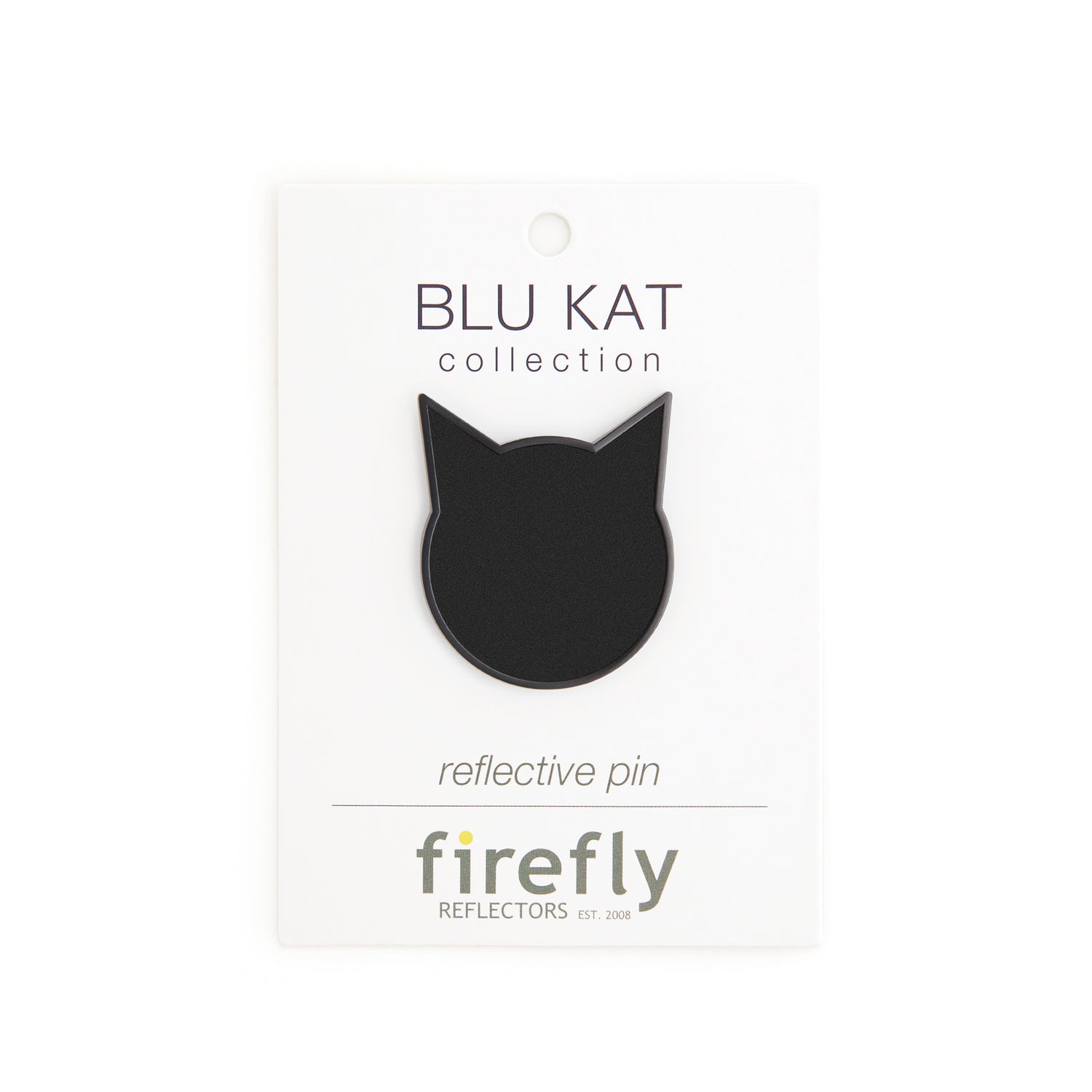 Firefly Reflectors - BLU KAT Cat Reflective Black Metal Pin