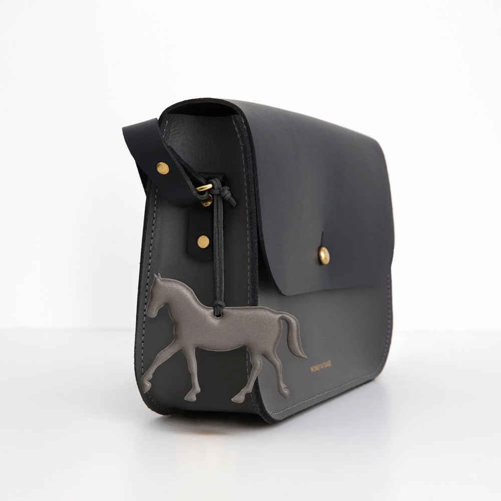 Charcoal Horse Soft Shape Reflector Bag Charm