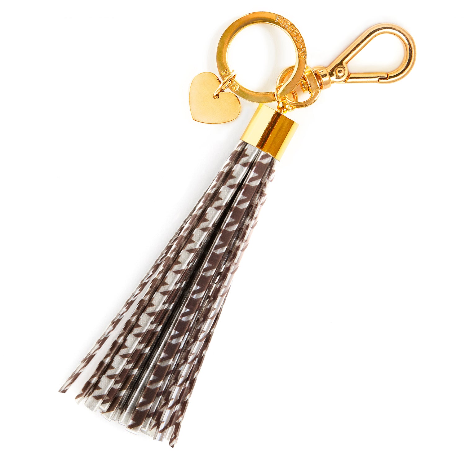 Firefly Reflectors Chocolate Houndstooth Print Tassel Reflector
