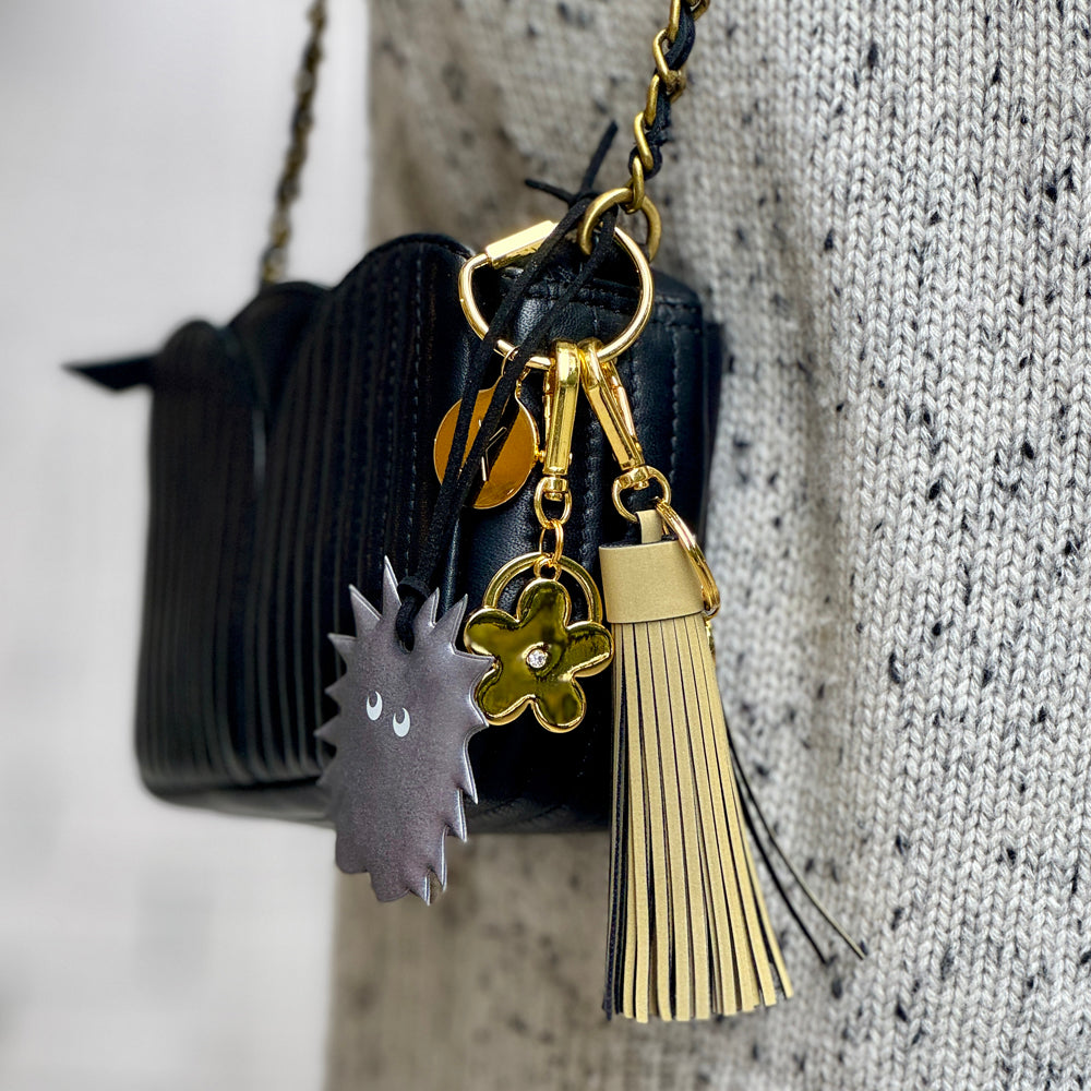 Gold Flower Bag Charm