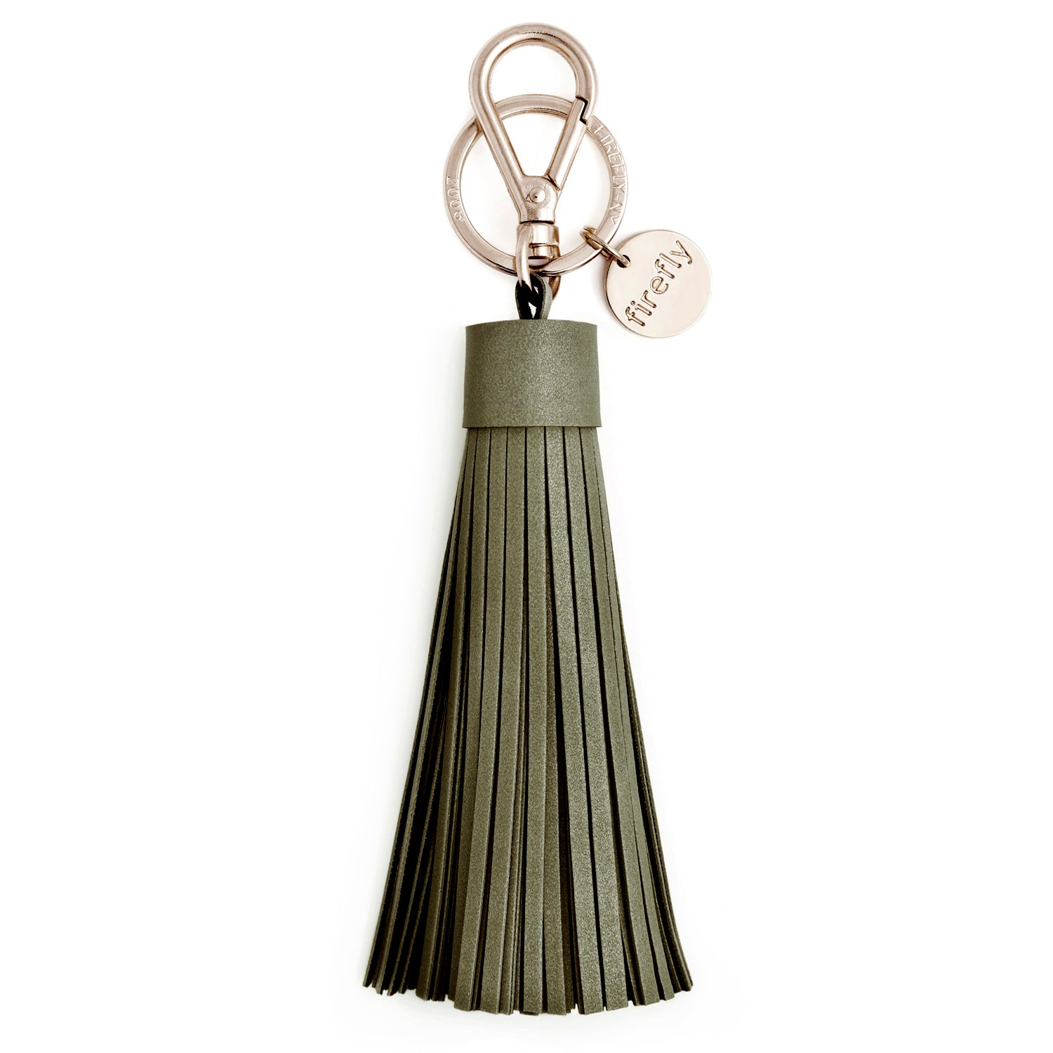 Firefly Reflectors - Olive Soft Tassel Reflector Bag Charm - Silver