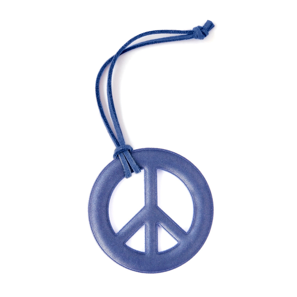 Sky Blue Peace Sign Soft Shape Reflector Bag Charm