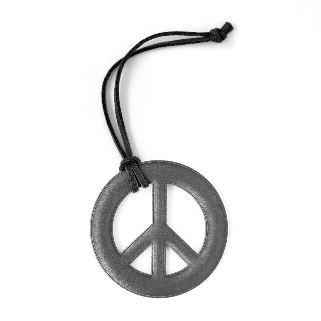 Charcoal Peace Sign Soft Shape Reflector Bag Charm