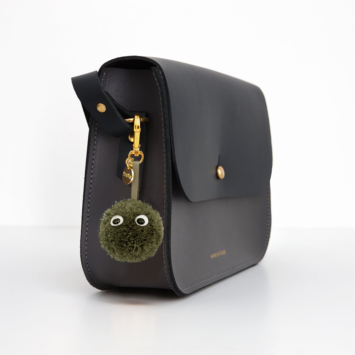 Firefly Reflectors - Reflective Pom Pom Eyes Bag Charm - Olive