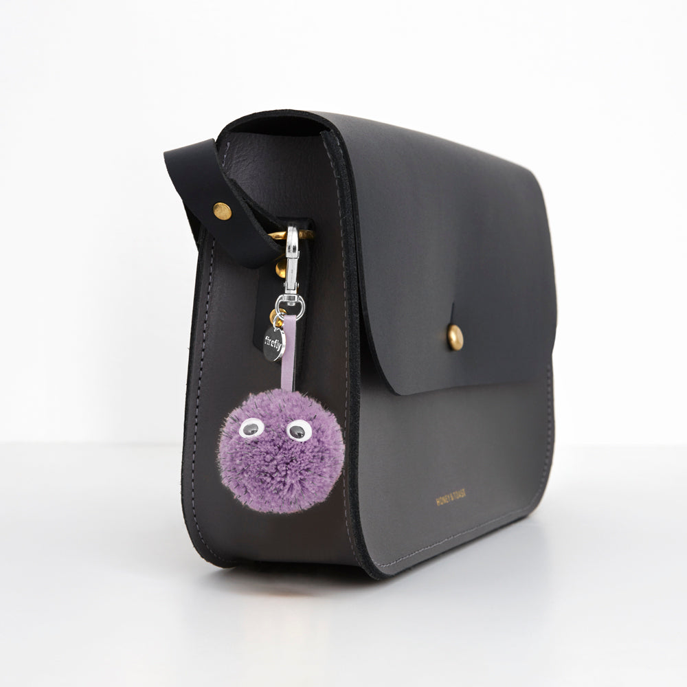 Firefly Reflectors - Reflective Pom Pom Eyes Bag Charm - Lilac
