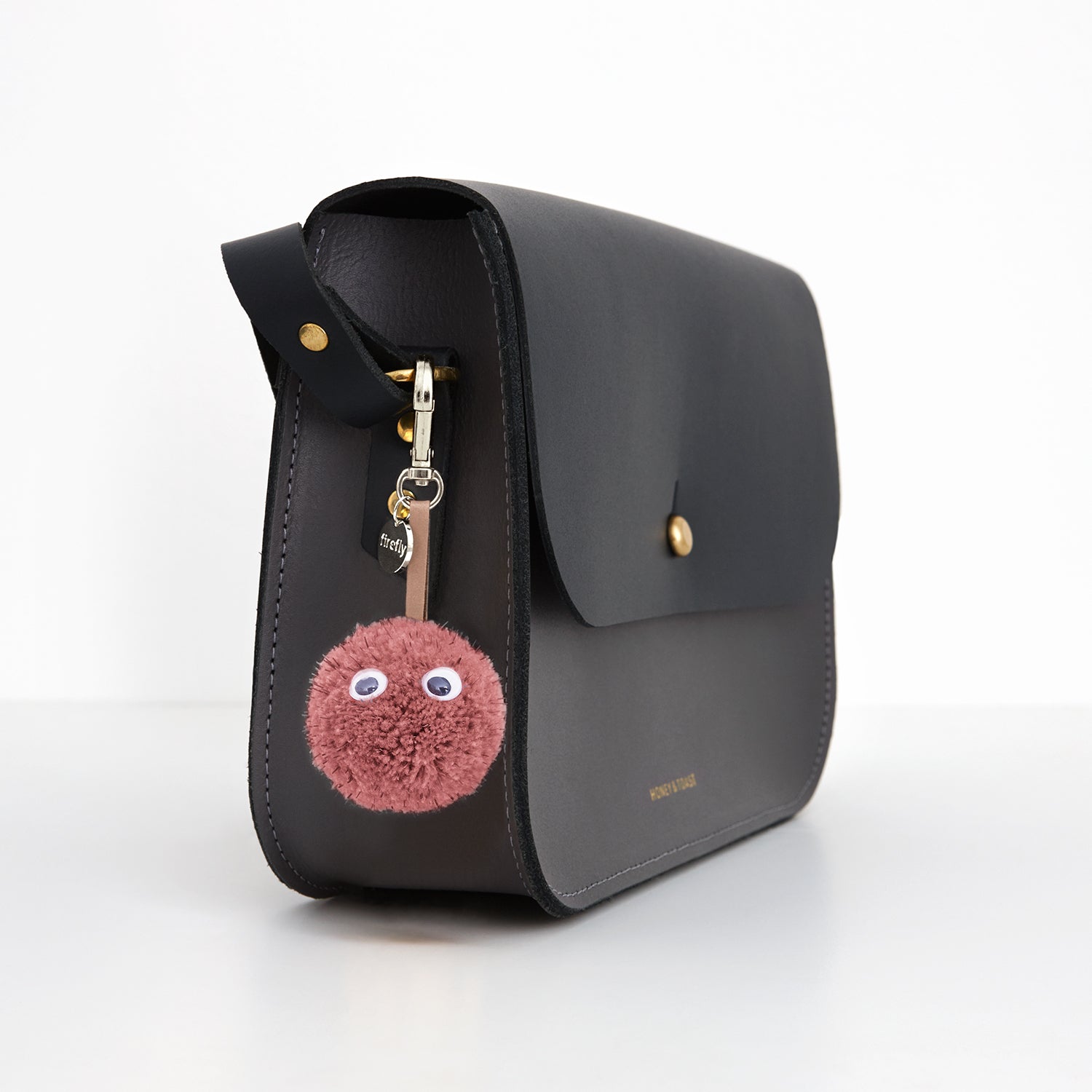 Firefly Reflectors - Reflective Pom Pom Eyes Bag Charm - Rose