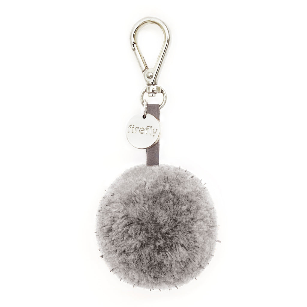 Firefly Reflectors - Reflective Pom Pom Bag Charm - Dove Grey