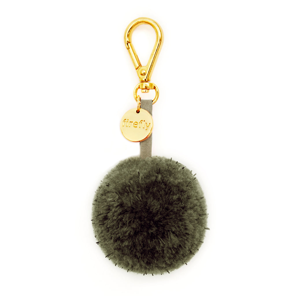 Firefly Reflectors - Reflective Pom Pom Bag Charm - Olive
