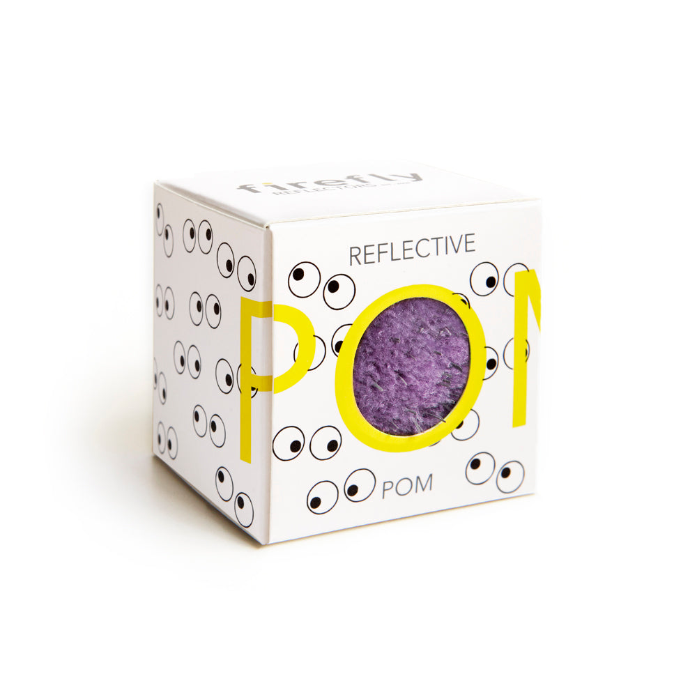 Firefly Reflectors - Reflective Pom Pom Eyes Bag Charm - Lilac
