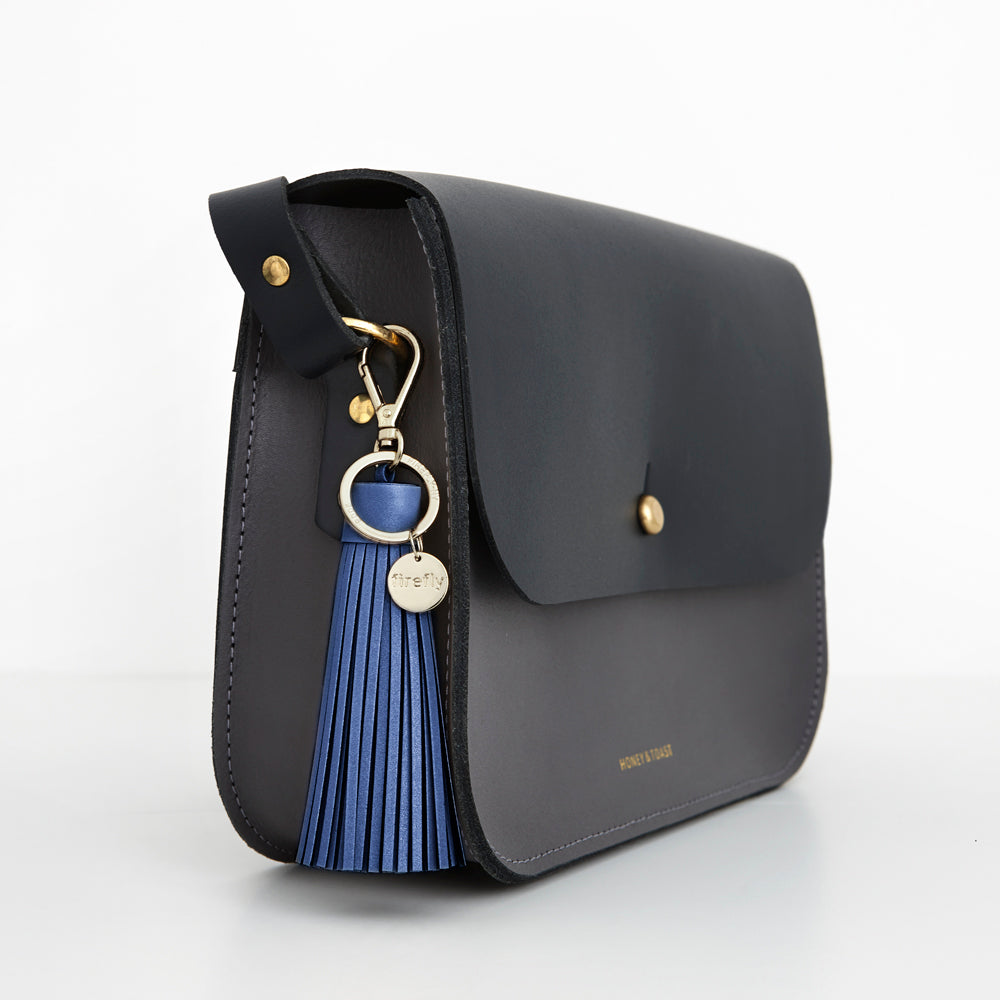 Firefly Reflectors - Sky Blue Soft Tassel Reflector Bag Charm