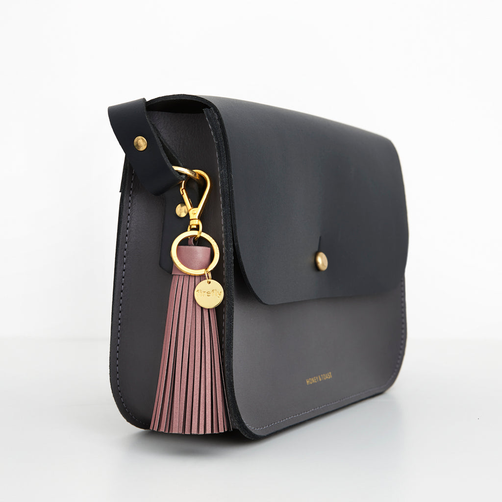 Firefly Reflectors - Dusty Rose Soft Tassel Reflector Bag Charm